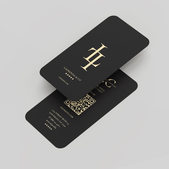Modern Monogram L Black Gold Professional Logo Business Card (Modern Monogram L Black Gold Professional Logo Business Card
)