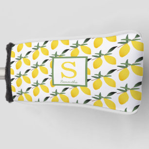 Modern Monogram Lemon Citrus Golf Head Cover