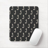 Modern Monogram Letter Typewriter Typography Black
