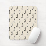 Modern Monogram Letter Typewriter Typography Cream Mouse Pad<br><div class="desc">Cute modern typewriter typography monogram pattern with the letter of your choosing,  in black and white.</div>