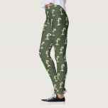 Modern Monogram Letter Typewriter Typography Green Leggings<br><div class="desc">Cute modern typewriter typography monogram blanket with the letter of your choosing,  in forest green and cream.</div>
