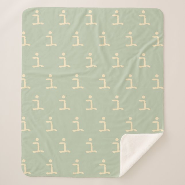 Modern Monogram Letter Typewriter Typography Mint Sherpa Blanket (Front)