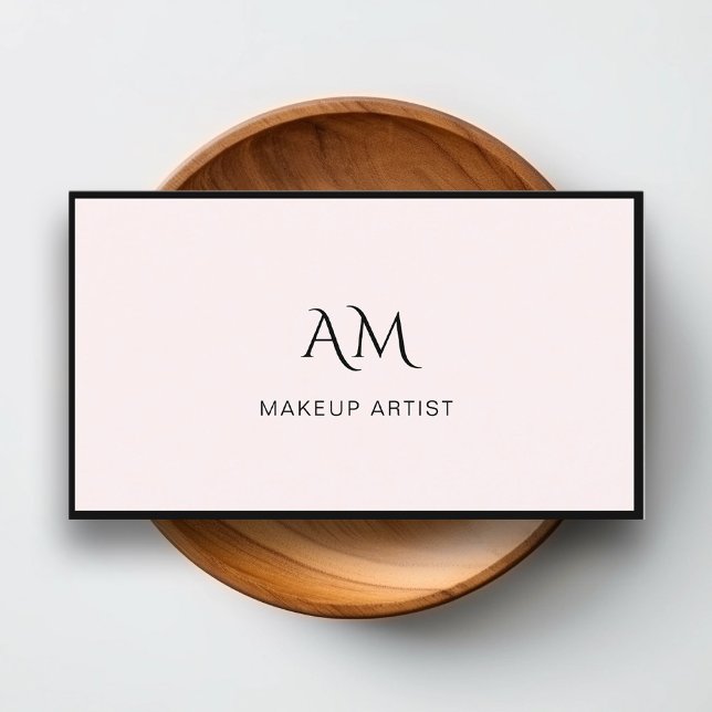 Modern, Monogram, Lightpink Business Card (Creator Uploaded)