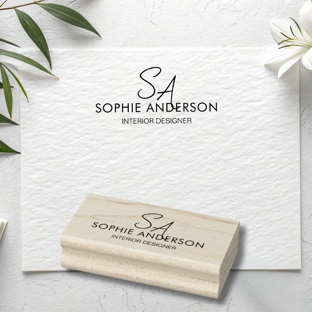 Modern Monogram Logo Professional Business Rubber Stamp (Modern Monogram Logo Professional Business Rubber Stamp)