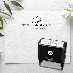 Modern Monogram Logo Professional Business Self-inking Stamp