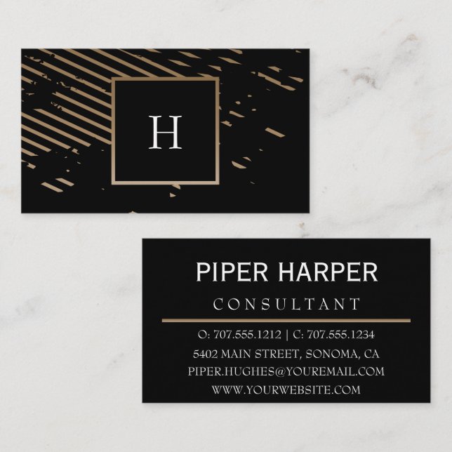 Modern monogram minimalist Business Standard Card (Front/Back)
