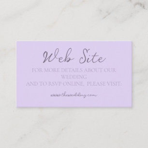 Modern Monogram Minimalist Lavender Wedding Site Enclosure Card