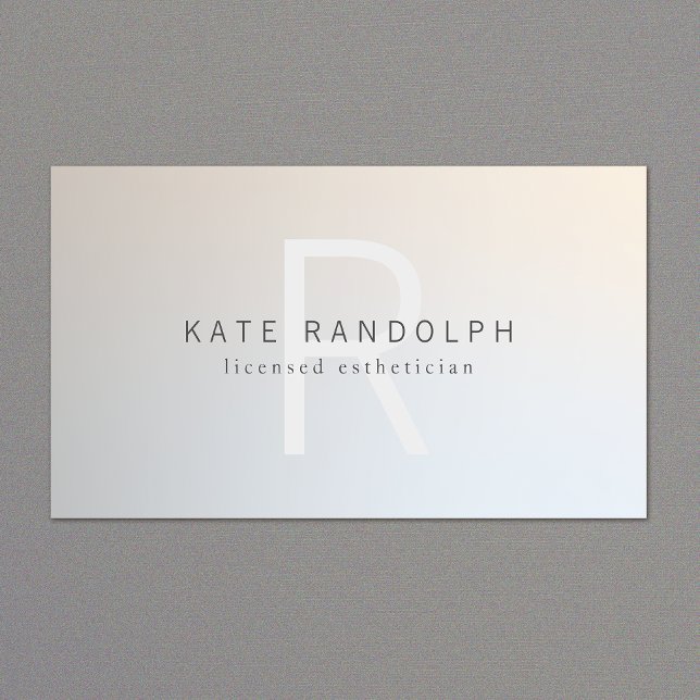Modern Monogram Minimalist Luminous Silver Business Card (Creator Uploaded)