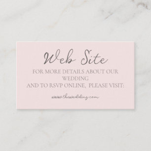 Modern Monogram Minimalist Misty Rose Wedding Site Business Card
