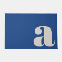 Modern Monogram Minimalist Vibrant Blue Entryway