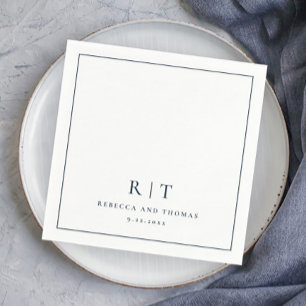 Modern Monogram Minimalist Wedding Napkin