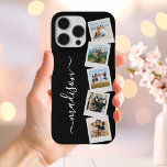Modern Monogram Name 5 Photo Collage iPhone 16 Pro Max Case<br><div class="desc">Create your own photo collage phone case featuring 5 of your favourite pictures in a simple photo collage alongside modern monogram name in elegant script typography.</div>