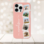 Modern Monogram Name 5 Photo Collage iPhone 16 Pro Max Case<br><div class="desc">Create your own photo collage phone case featuring 5 of your favourite pictures in a simple photo collage alongside modern monogram name in elegant script typography.</div>