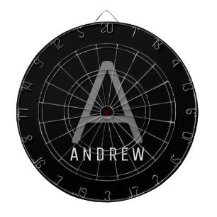Modern Monogram Name Custom Personalised Dartboard