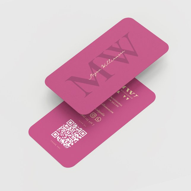 Modern Monogram Name Initials Professional Pink Business Card (Modern Monogram Name Initials Professional Pink Business Card
)