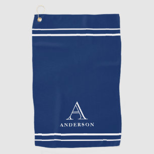 Modern Monogram Name, Personalised Golf Gift Towel