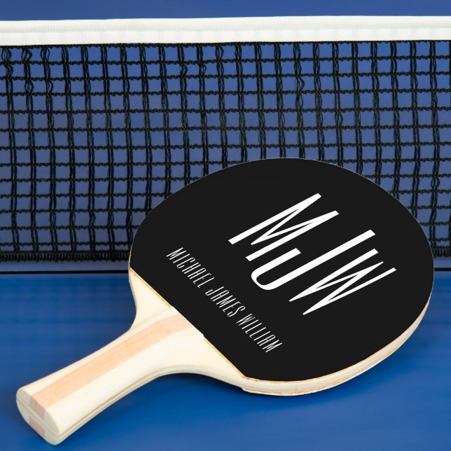 Modern Monogram Name  Ping Pong Paddle (Insitu)