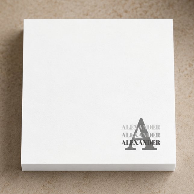 Modern Monogram Name Post-it Notes (Creator Uploaded)