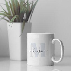 Modern Monogram Name Simple Custom Coffee Mug