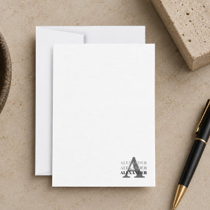 Modern Monogram Name Thank You Card