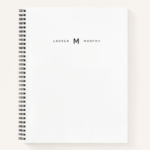 Modern Monogram Name Trendy Typography Notebook