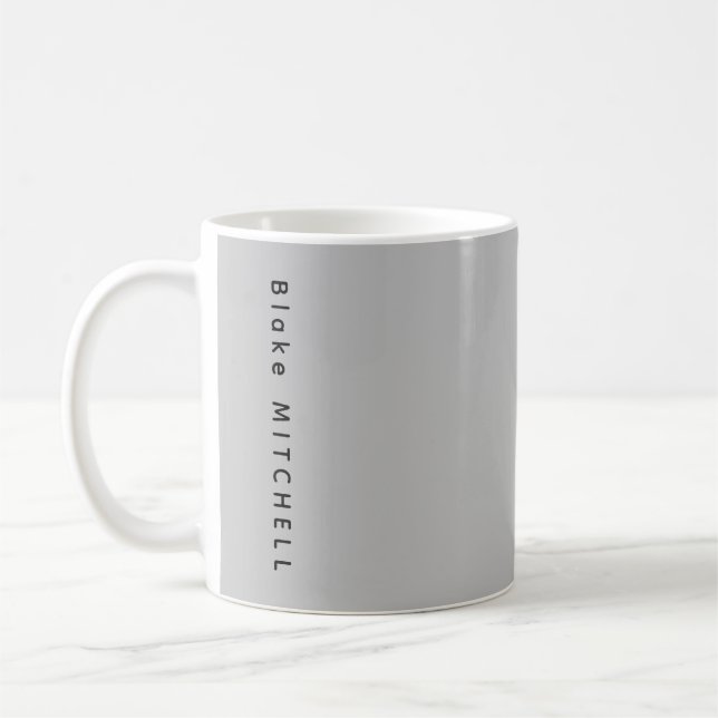Modern Monogram Name Urban Grey Coffee Mug (Left)