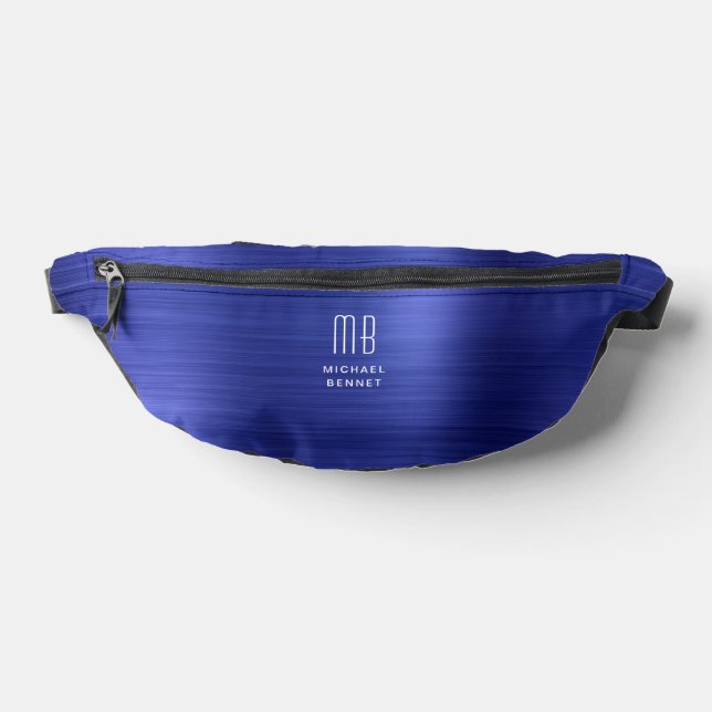 Modern Monogram Navy Blue Bum Bags (Lay Down)