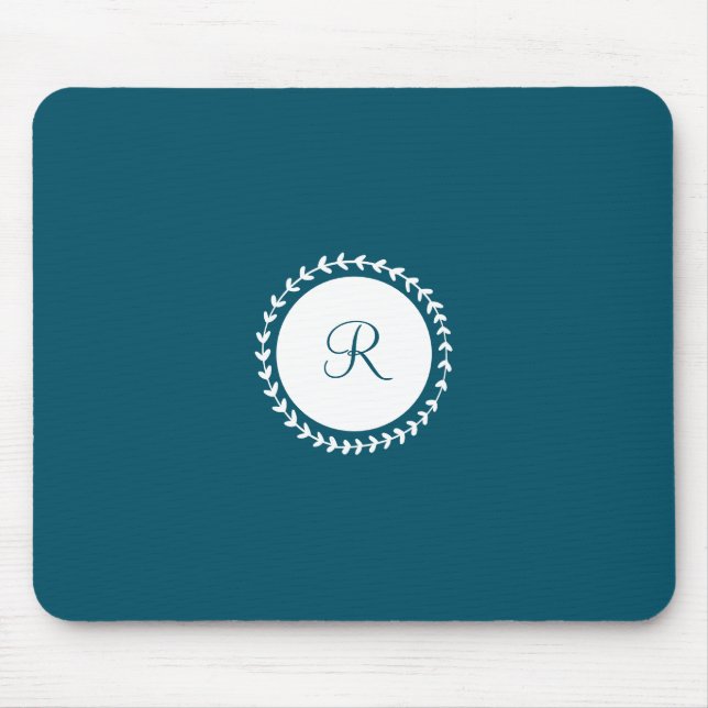 Modern Monogram Navy Blue Mouse Pad (Front)