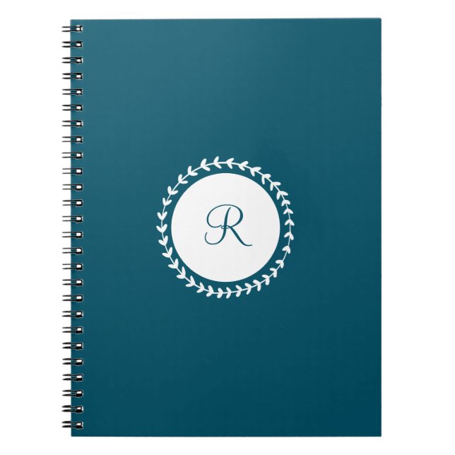 Modern Monogram Navy Blue Notebook (Front)
