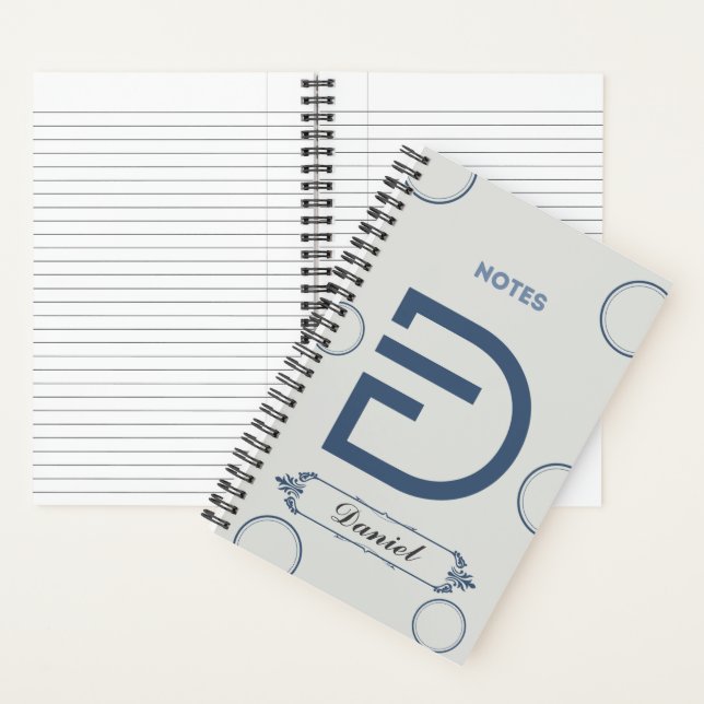 Modern Monogram Notebook with Letter D (Inside)