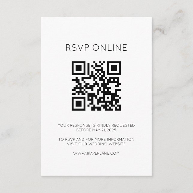 Modern Monogram Online RSVP Card (Front)