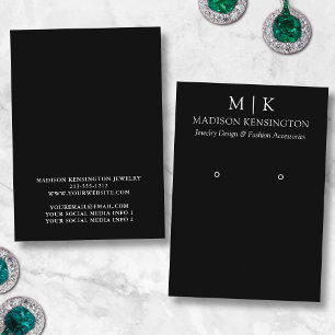 Modern Monogram or Add Logo Earring Display Card