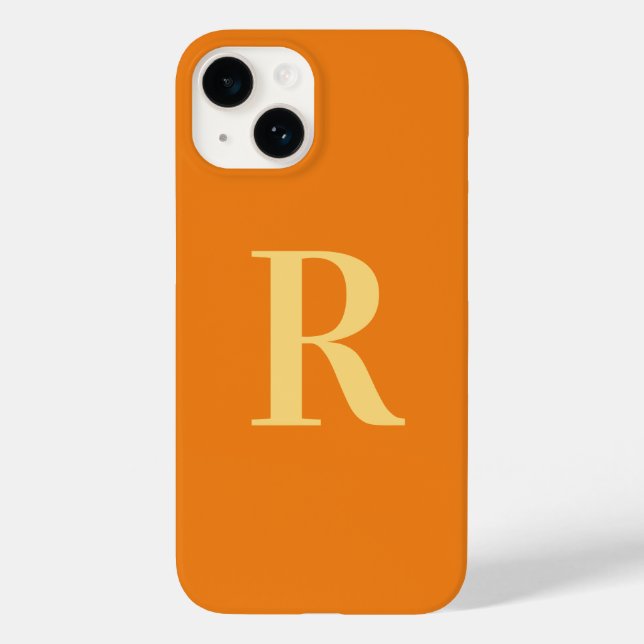 Modern Monogram Orange Case-Mate iPhone Case (Back)