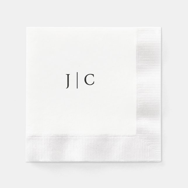 Modern Monogram Paper Napkin | CUSTOMIZABLE  (Front)