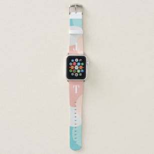 Modern monogram pastel design Apple watch bands