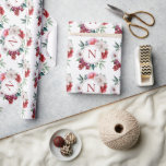 Modern Monogram Personalised Floral Wedding Wrapping Paper<br><div class="desc">Modern classic monogram surrounded by pink peonies and other beautiful flowers.  Perfect for wedding or bridal shower gifts.</div>