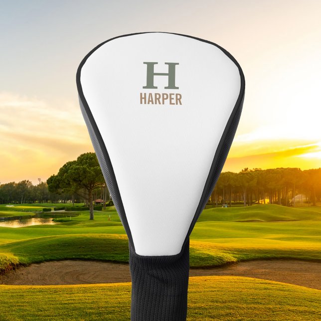 Modern Monogram Personalised Golf Head Cover (Creator Uploaded)