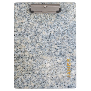 Modern Monogram Personalised Granite and Gold Clipboard