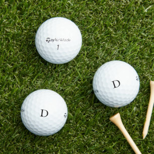 Modern Monogram Personalised Initial Simple Golf Balls