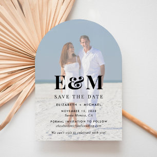Modern Monogram Photo Arch Wedding Save The Date