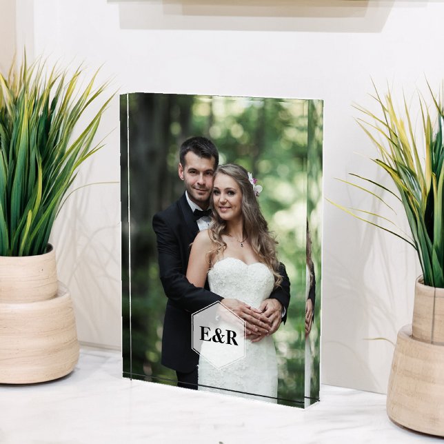 Modern Monogram Photo Block (Creator Uploaded)