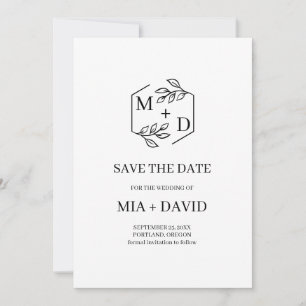 Modern Monogram Photo Save the Date Wedding