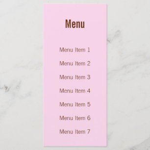 Modern Monogram - Pink and Brown Menu