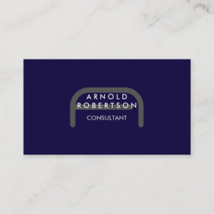 Modern Monogram Plain Blue Trendy Business Card