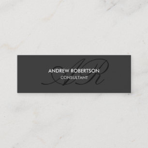 Modern Monogram Plain Gray Trendy Business Card