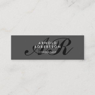 Modern Monogram Plain Grey Trendy Business Card