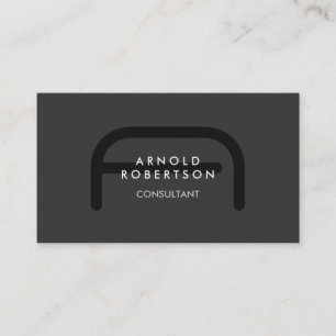Modern Monogram Plain Grey Trendy Business Card