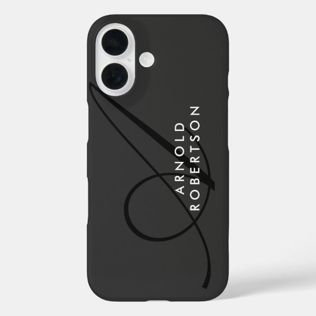 Modern Monogram Plain Grey Trendy Case-Mate iPhone Case (Back)