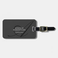 Modern Monogram Plain Grey Trendy