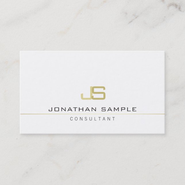 Modern Monogram Professional Elegant Consultant Business Card (Front)